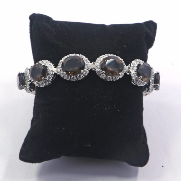 Handmade Smoky Quartz Gemstone Women's Bracelet