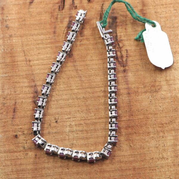 Natural Ruby 925 Sterling Silver Tennis Bracelet - Silver Jewels World - Image 4