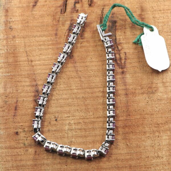 Natural Tourmaline 925 Sterling Silver Tennis Bracelet - Image 2