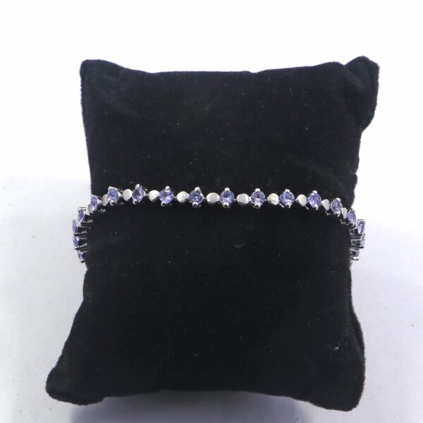 7.5-Inch 925 Silver Gemstone Bracelet with Natural Amethyst - Image 2