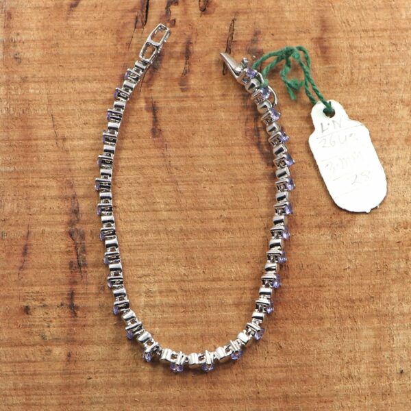 7.5-Inch 925 Silver Gemstone Bracelet with Natural Amethyst - Image 5