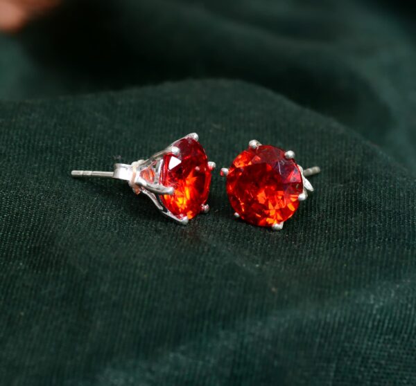 Natural Agate 925 Sterling Silver Stud Earrings - Image 2